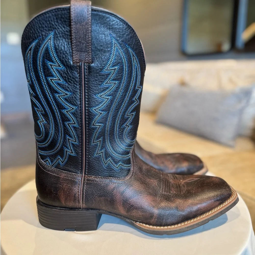 Ariat Sport Big Country Wide Square Toe Cowboy Boot, Like New, See Flaw Details - Picture 1 of 11